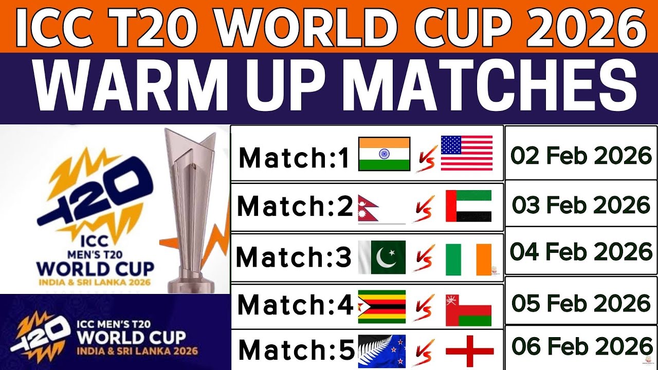 Расписание товарищеских матчей чемпионата мира ICC T20 2026 | Расписание товарищеских матчей чемп...