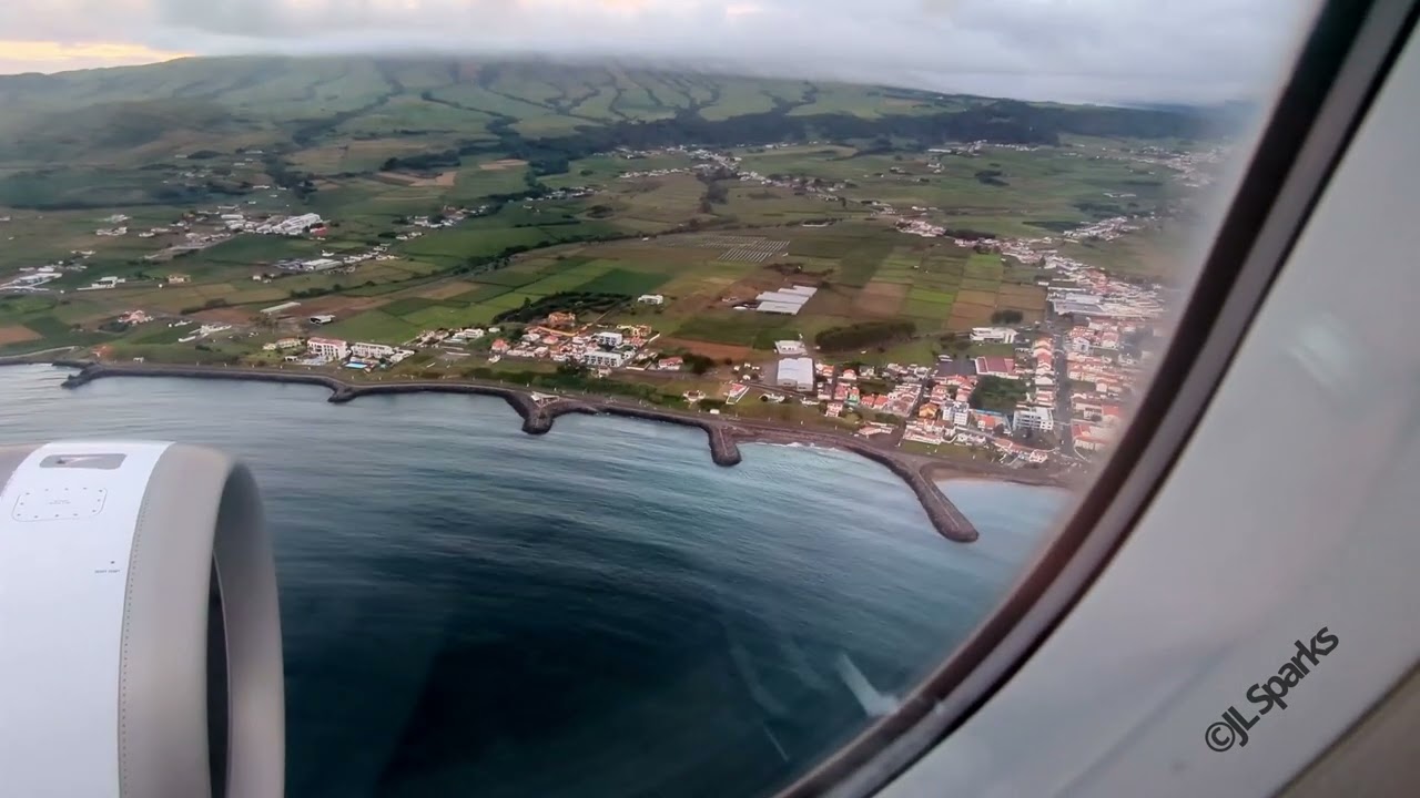 Flight Landing at Lajes Airfield (TER), Azores