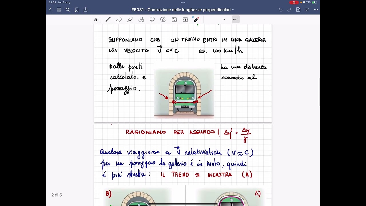 F5031 - contrazione delle lunghezze perpendicolari al moto  - Lezioni di fisica