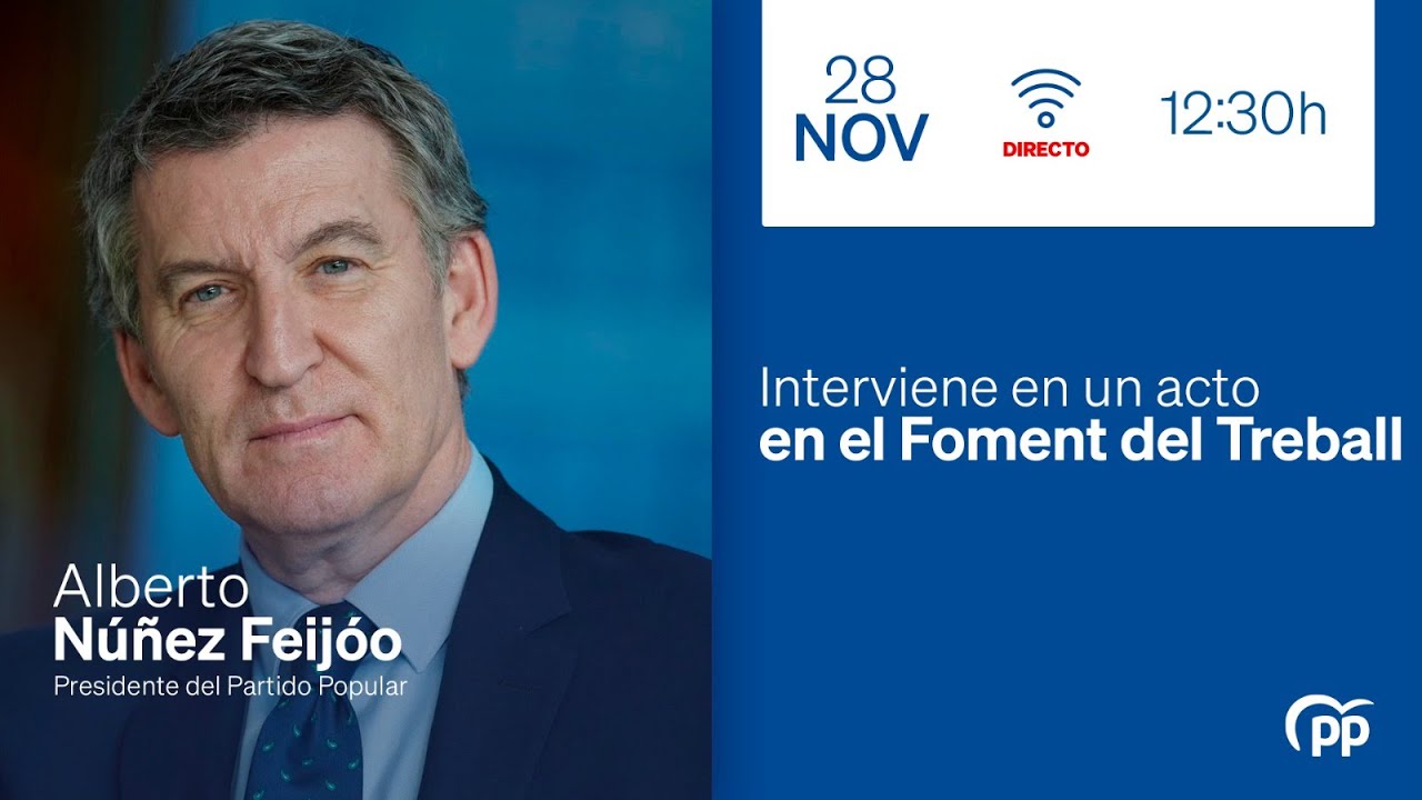 Feijóo interviene en un acto en el Foment del Treball