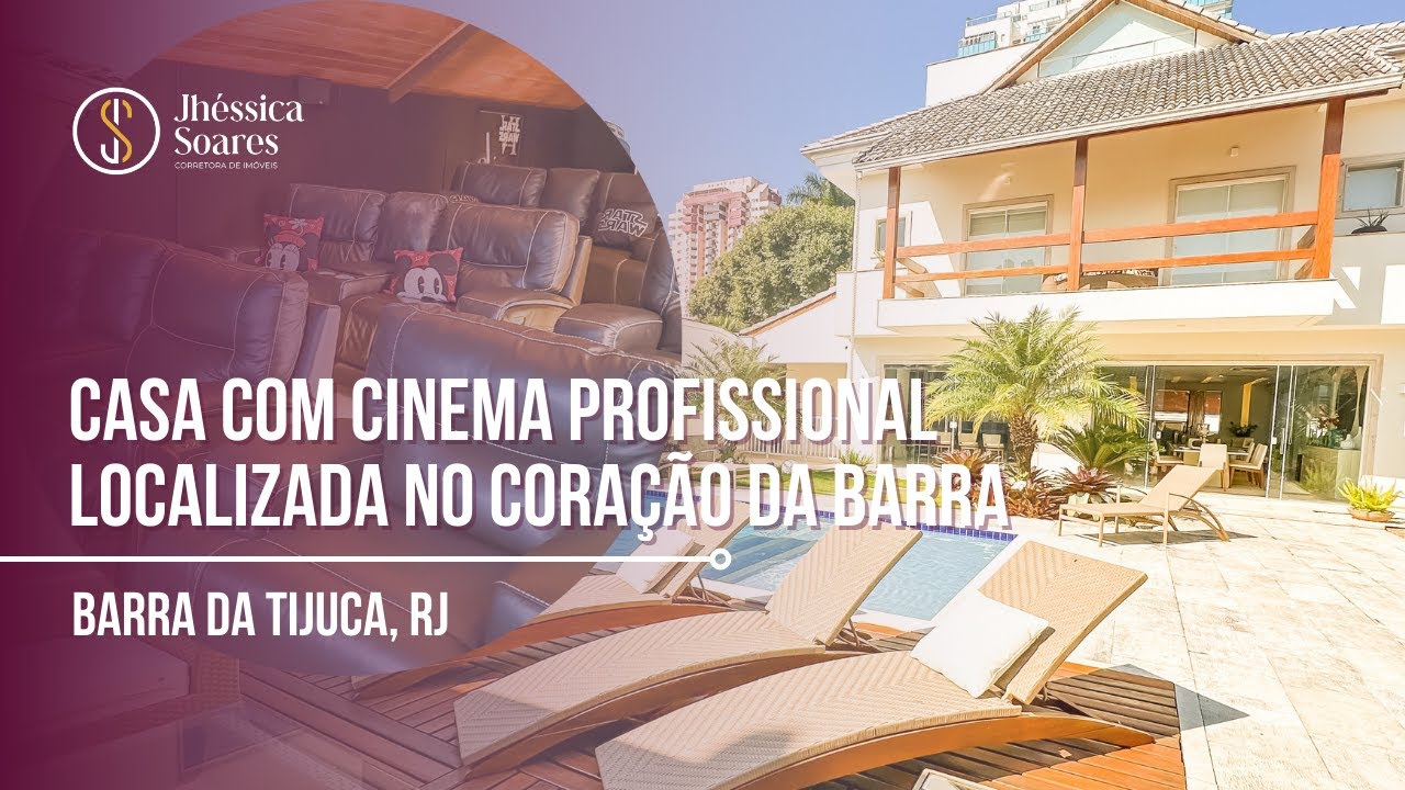 CINEMA E LAZER! Casa porteira fechada no cond. Santa Lúcia, na Barra (RJ) - JHESSICA SOARES IMÓVEIS