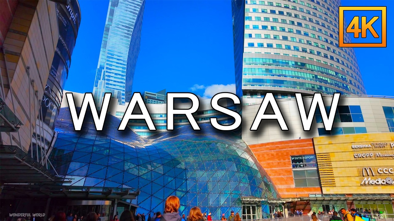WARSAW 🇵🇱 BEAUTIFUL SUNNY DAY Between Skyscrapers - Capital of Poland ⛅ Walking Tour 4K HDR 60FPS