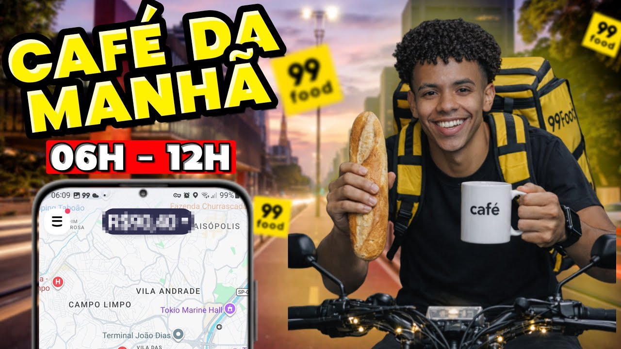 QUANTO FATUREI NO CAFÉ DA MANHÃ NA 99FOOD?? (COMO NUVEM) | Entregas de bike 99Food