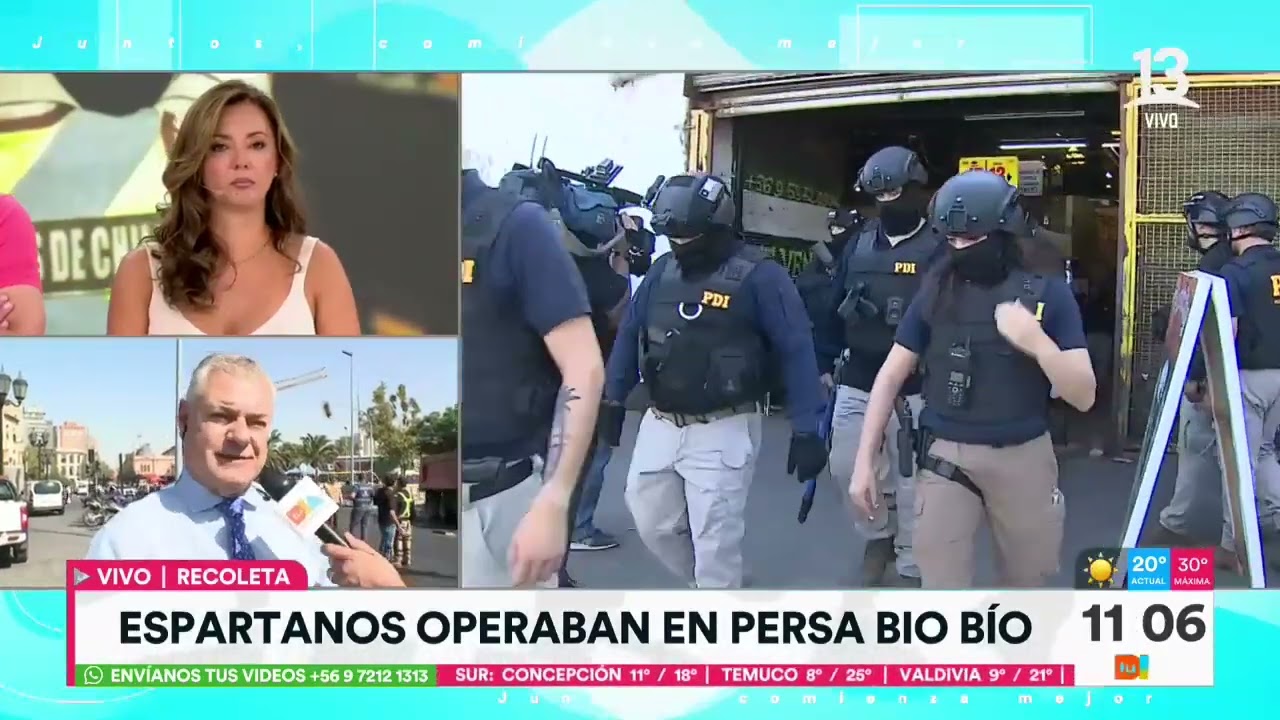 Masivo operativo por banda criminal 'Los Espartanos' que operaba en persa Bio Bio| Tu Día | Canal 13