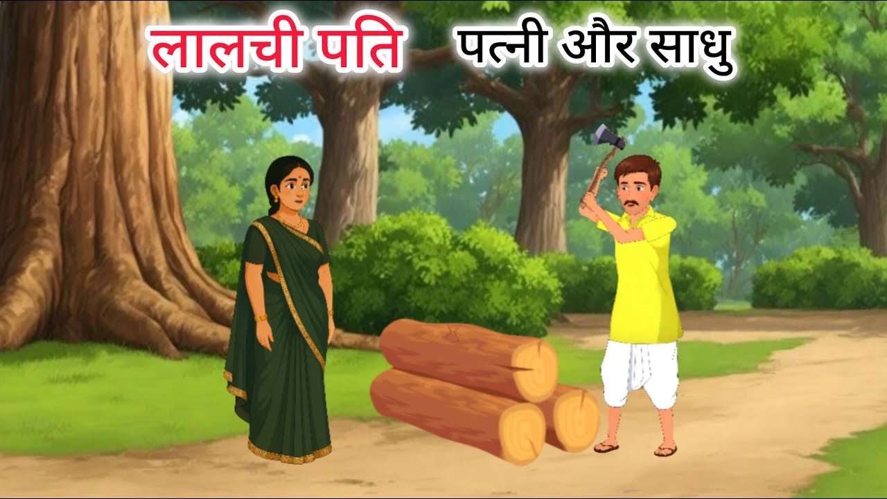 लालची पति पत्नी और साधु। Lalchi Majdur | Hindi Stories | Moral stories | Cartoon stories |