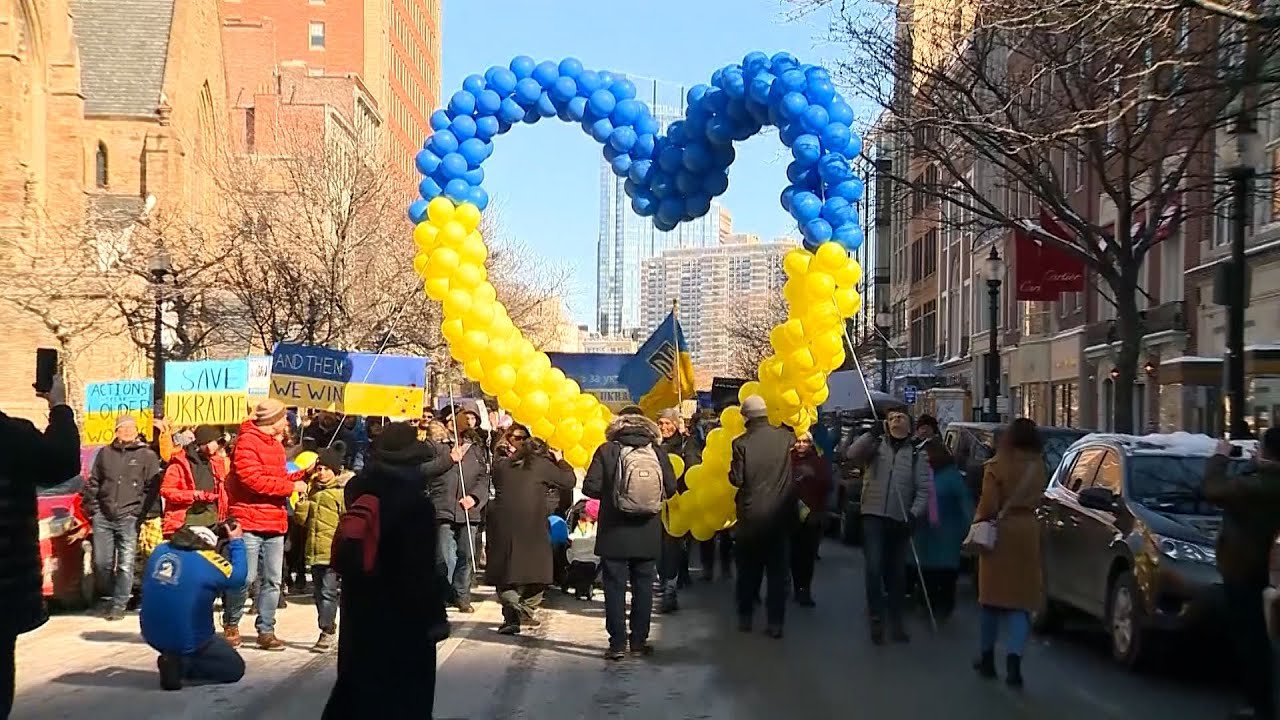 Thousands in Massachusetts show support for Ukraine during march through Boston