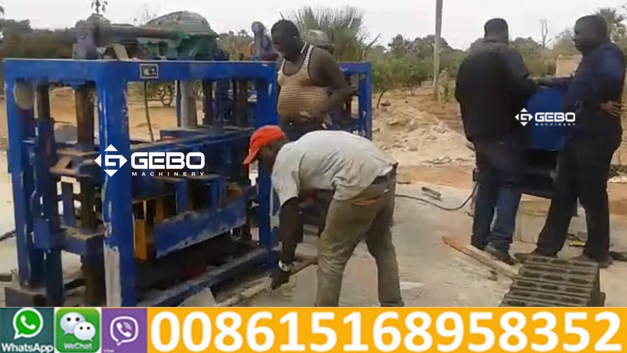Africa cement hallow block maker machine, bloke maker machine in Dakar, Senegal