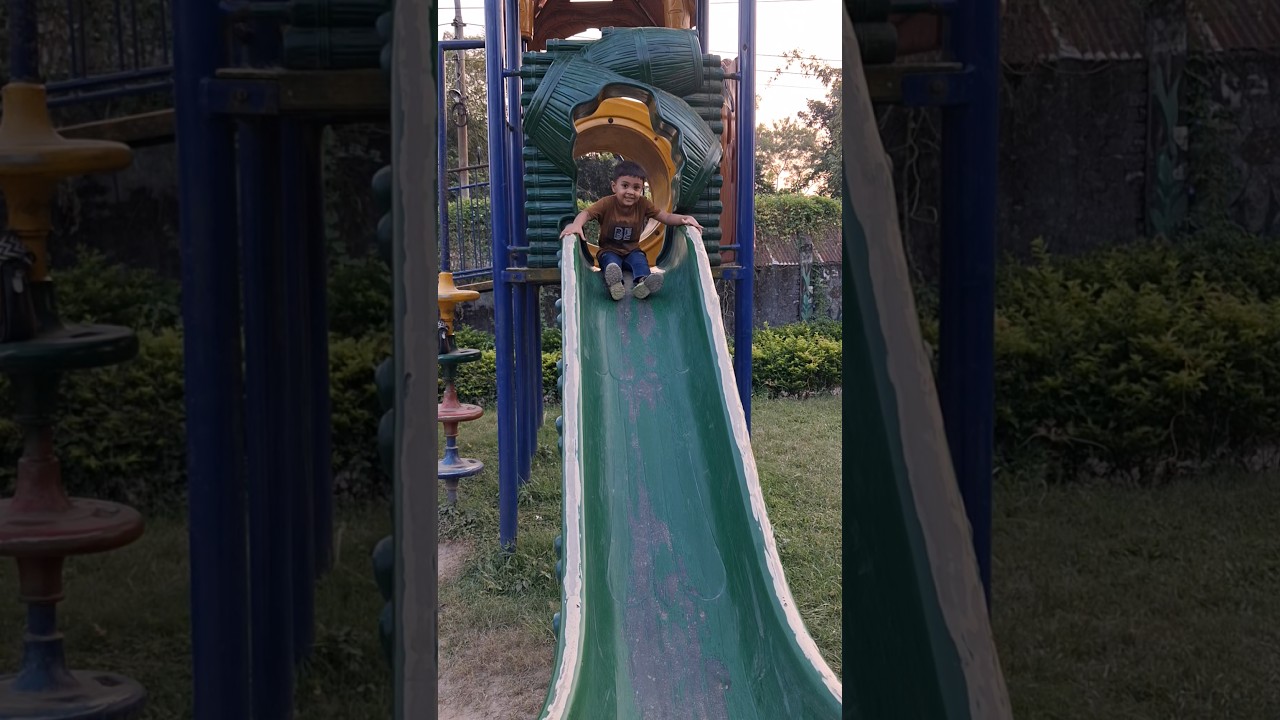 My Son Funny Playing With Slide || Baby Outdoor Videos #originalvideo #foryou #nature