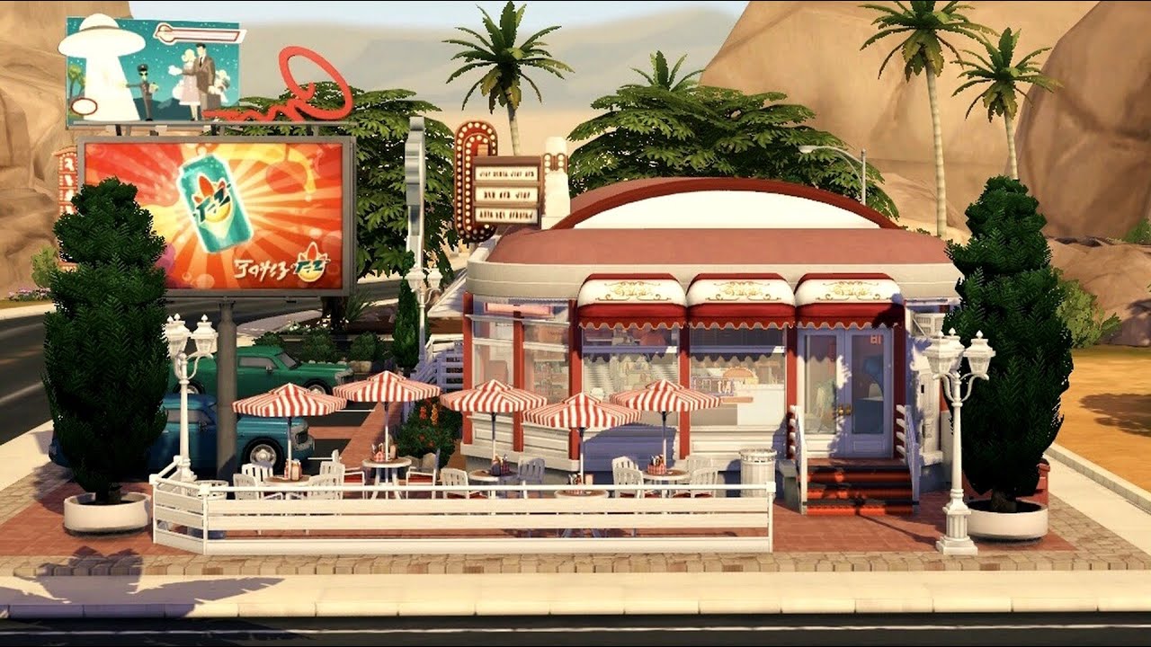 American 70's Diner • The Sims 4 • No CC | Speed Build