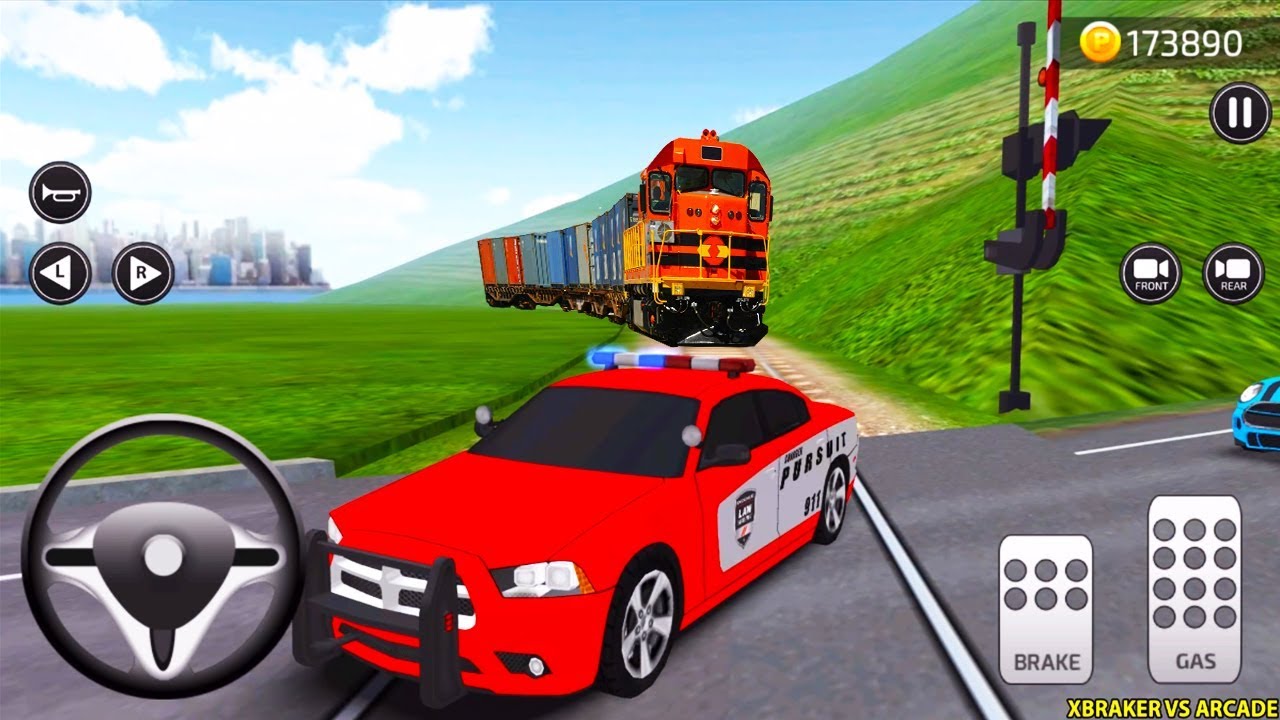 Parking Frenzy 3D Simulator #2 - Red Police Car and Train - Android Gameplay