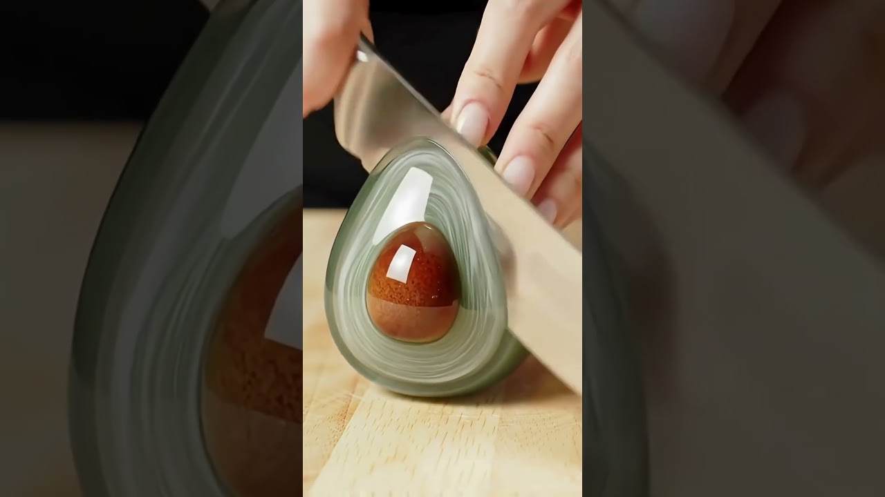 glass Avocado 🥑 cutting video 