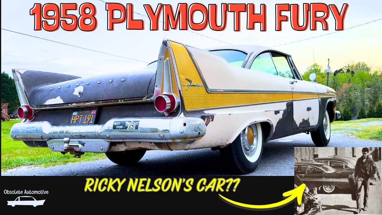 Plymouth Fury 1958 года! Может быть, это машина Рики Нельсона?? Редкий, нереставрированный MoPar ...