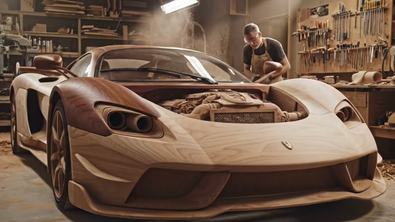 Siêu xe Lamborghini bằng gỗ khổng lồ – CẬN CẢNH chế tạo siêu xe gỗ cỡ lớn