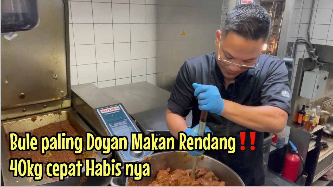 Laris Manis Bule paling senang makan Rendang ‼️masak Rendang 40kg Persiapan untuk beberapa hari saja