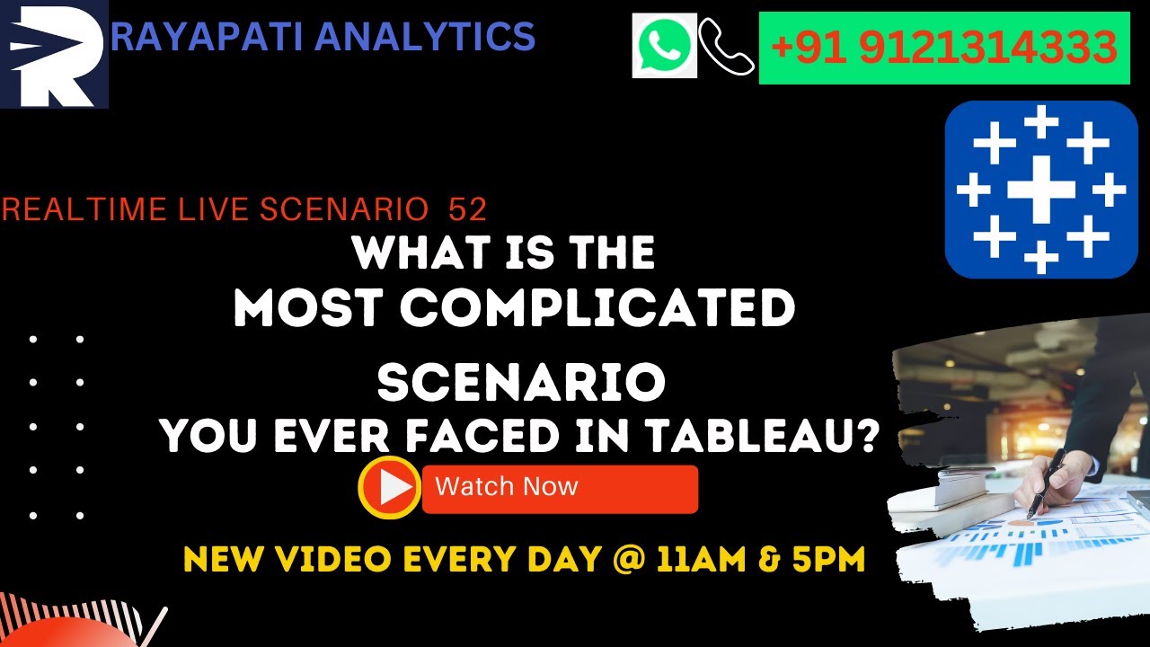 What is the most complicated scenario you ever faced in Tableau? | Interview question