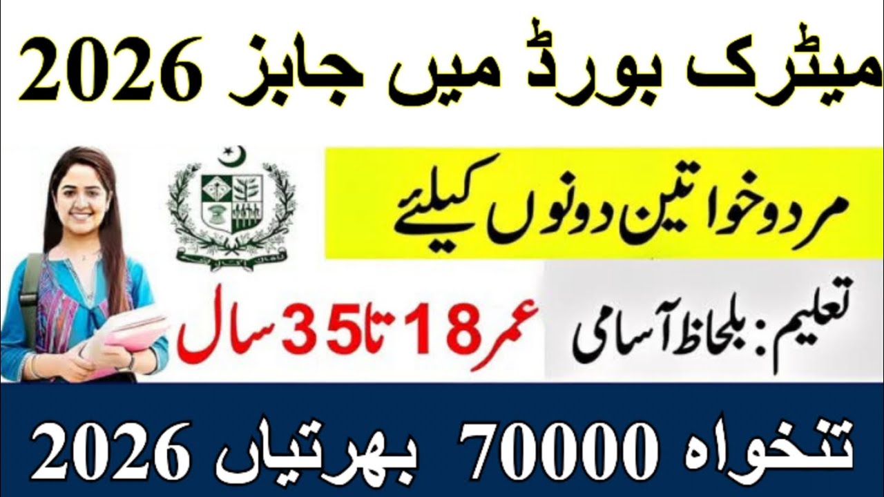 Board of intermediate jobs 2026|BISE jobs 2026|board of intermediate and secondary|Matric board jobs