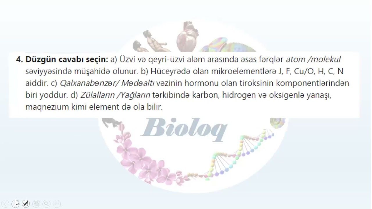 Biologiya 9cu sinif mövzu 3 tapşırıq izahı