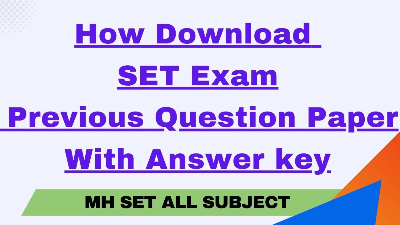 How to download Mh SET Exam Previous Question Paper With Answer @netsetexam.