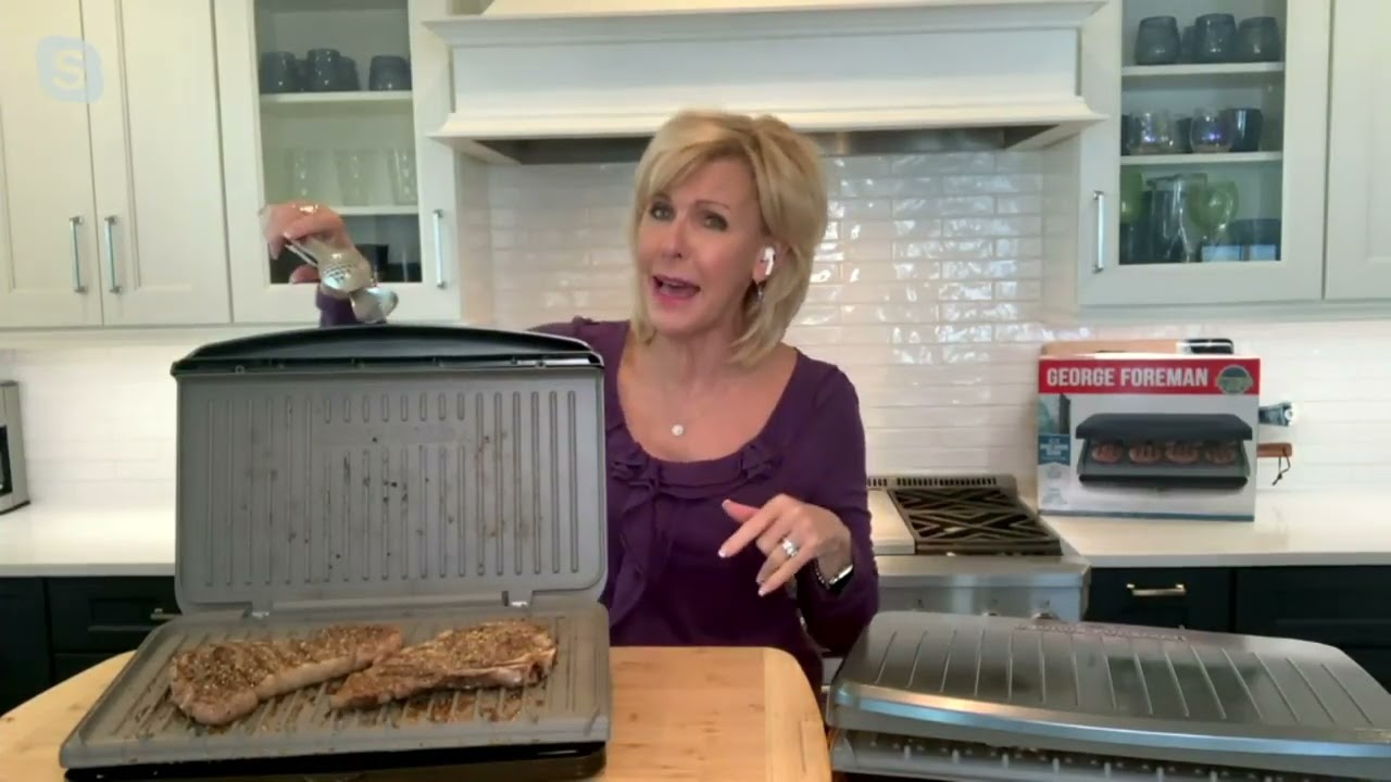 George Foreman 9-Serving Electric Indoor Grill W/ Panini Press on QVC