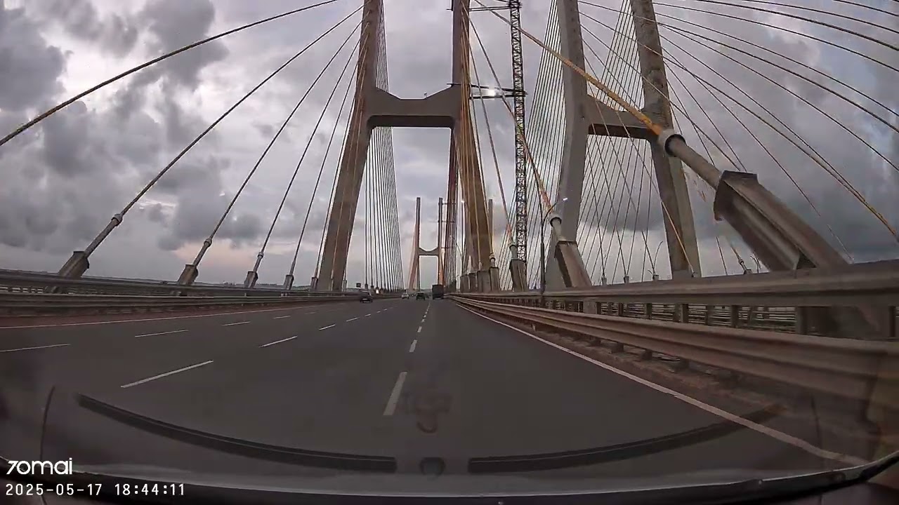 zuari bridge Goa. 2025 view before twin tower project .