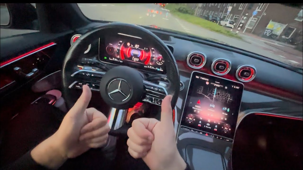 2025 Mercedes-Benz C300e AMG Line Estate Night Drive By StarDrivery