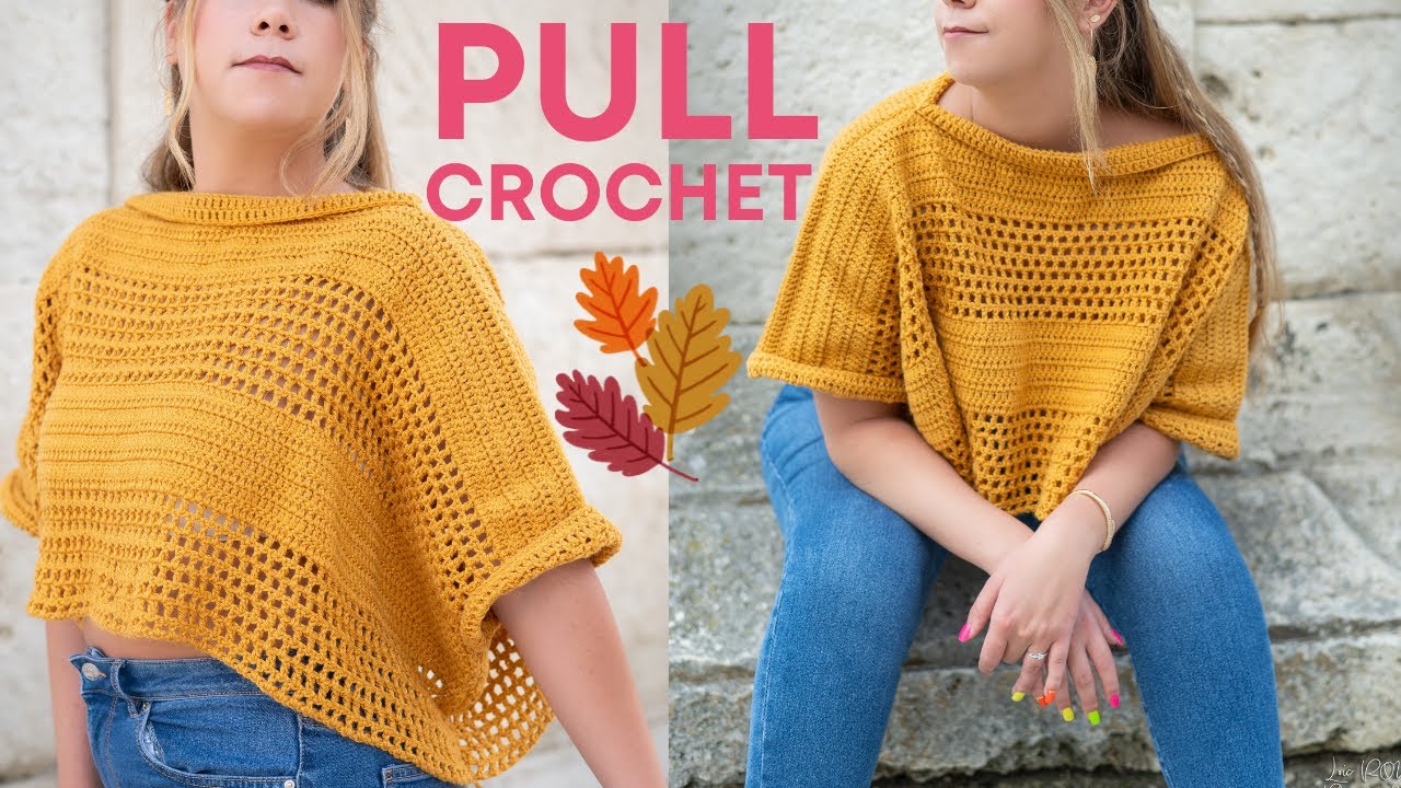 Pull Poncho au crochet : L'Essentiel de l'Automne 🍁😍 Pull Facile et tendance !!!