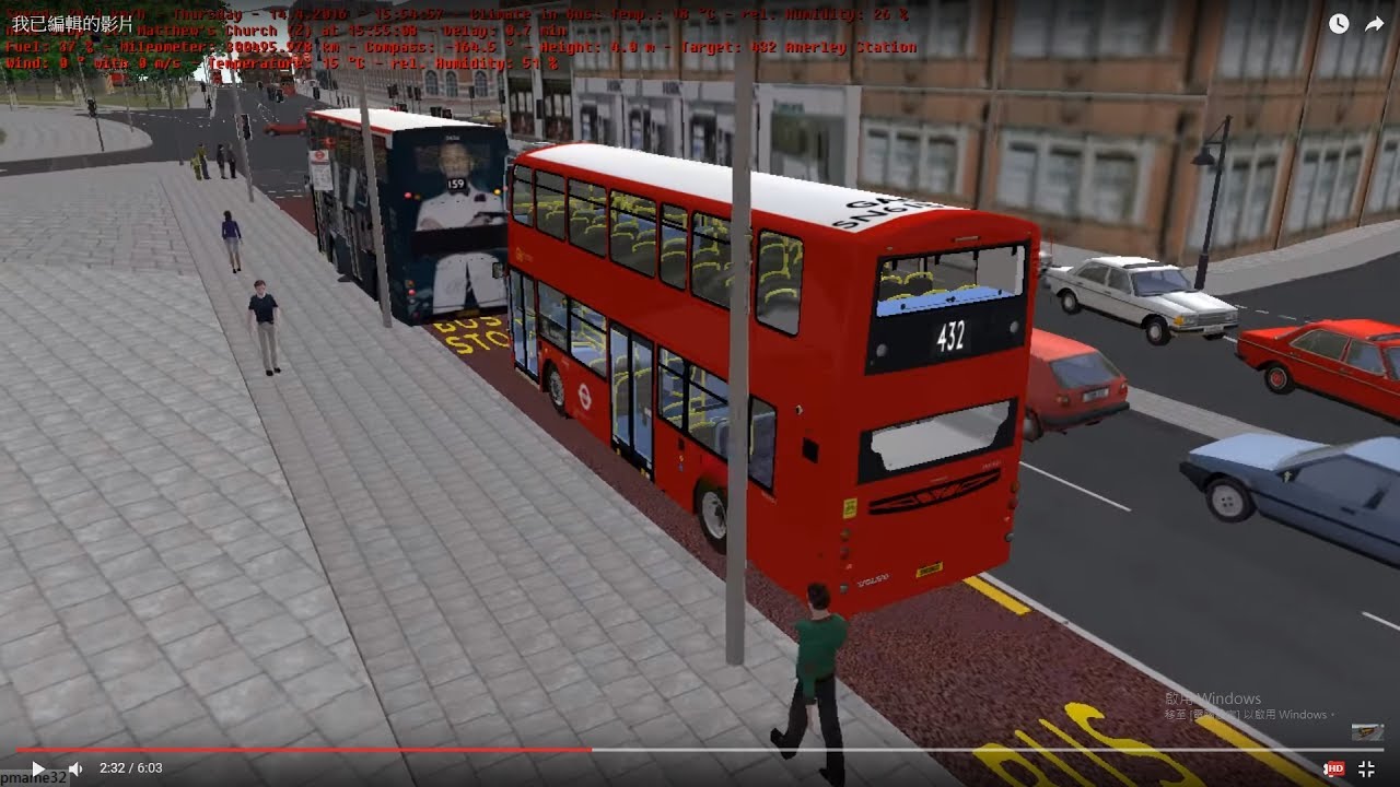omsi 2 tour (1129) London bus 432 (partial) Brixton - Morval Road @ Volvo B9TL