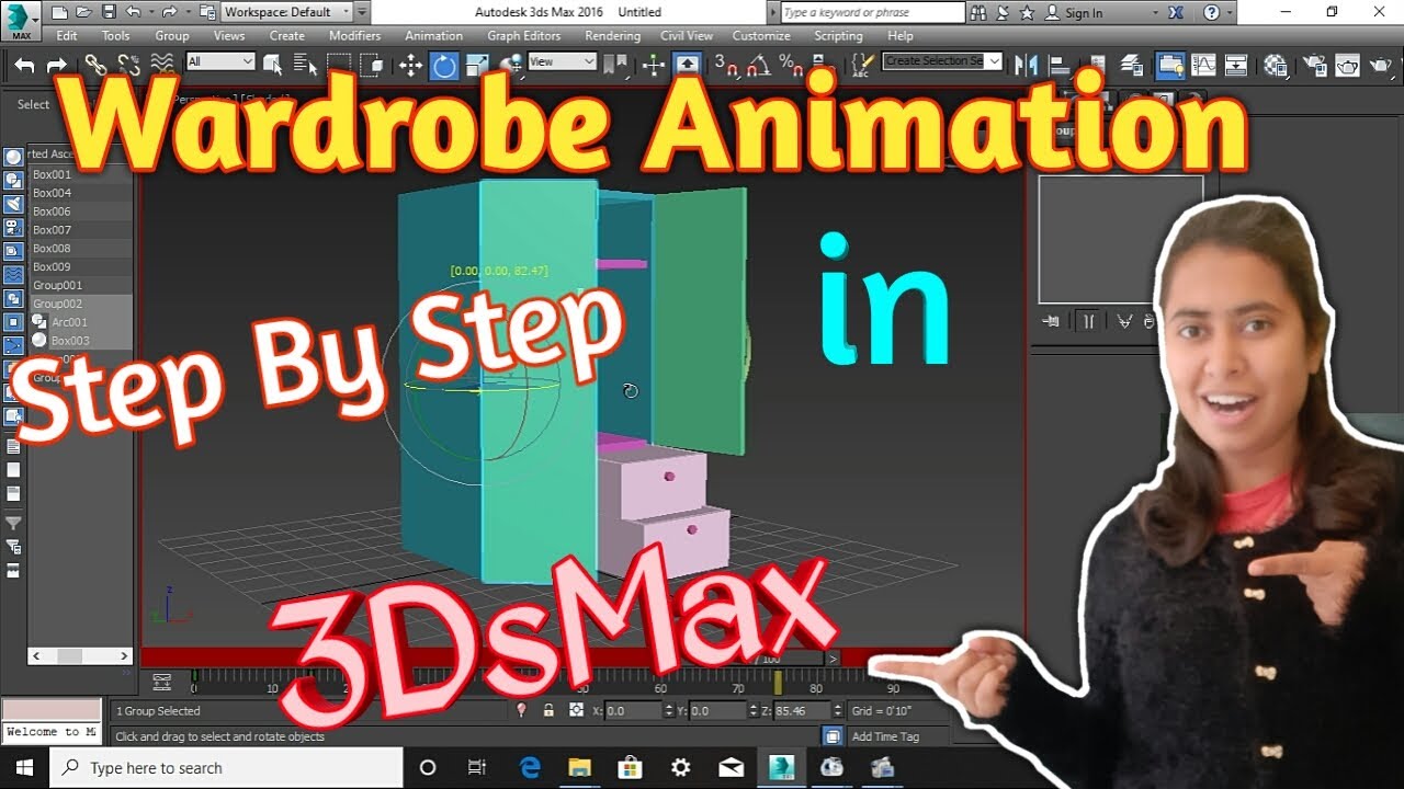 3DsMAX Wardrobe Animation | Step by Step Tutorial Of Wardrobe Animation In 3DsMAX (IN HINDI)