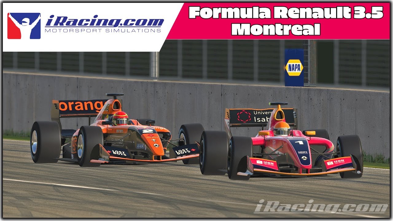 Чудеса реакции в онлайн гонке Formula Renault 3.5 в Монреале в iRacing.