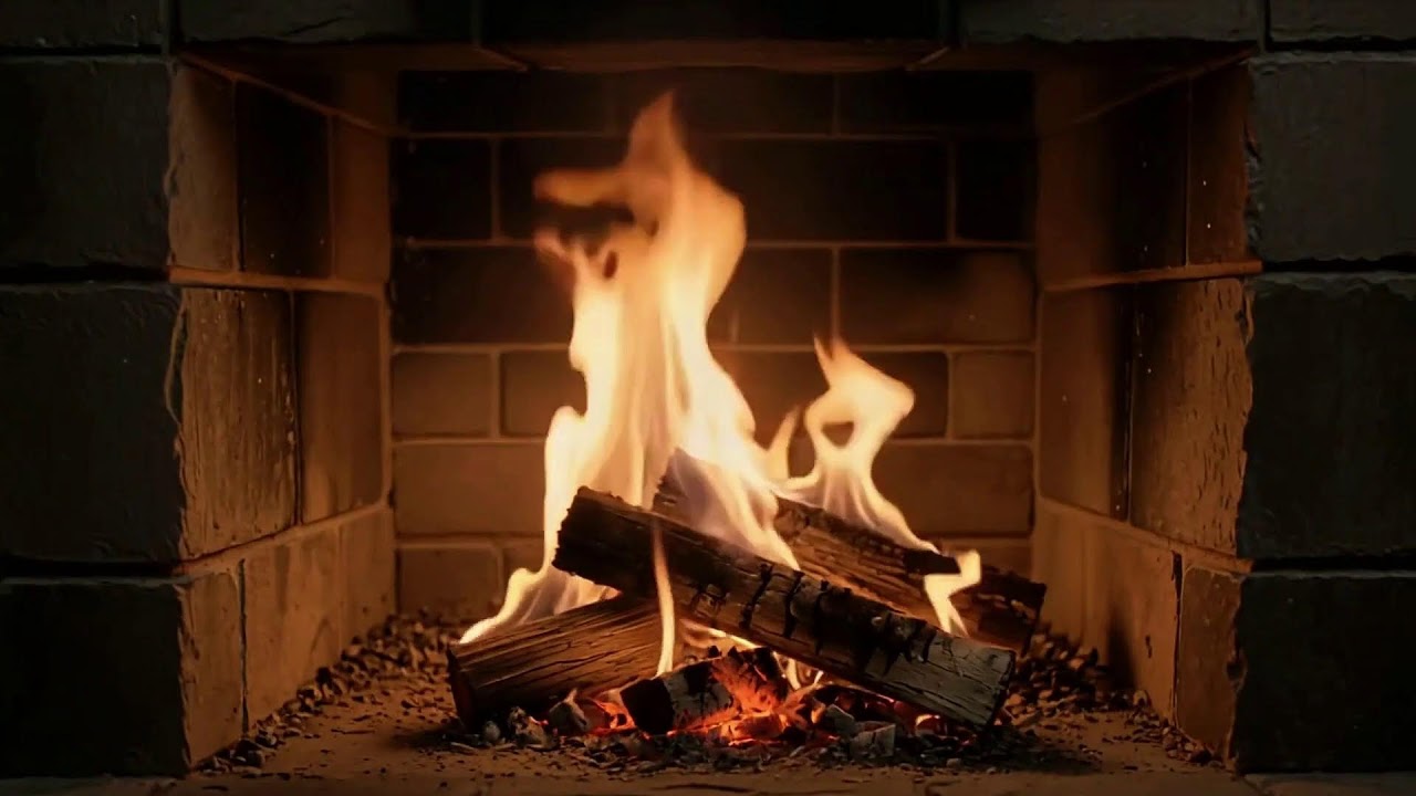 Warm Fireplace Atmosphere with Natural Crackling Fire for Sleep