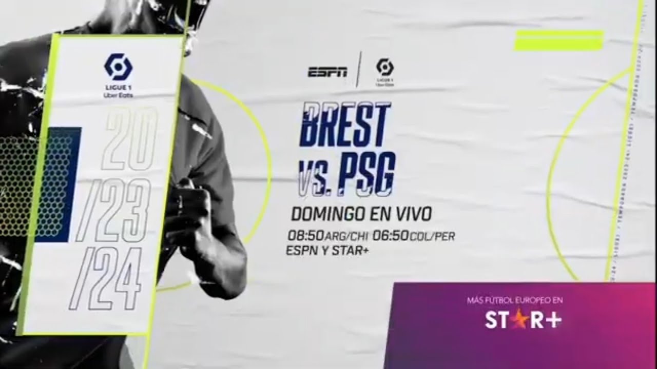 Brest vs PSG 🔥⚽ Liga Francesa 🏆 Domingo 29/10/2023 | Promo ESPN