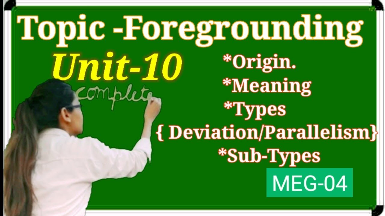 Aspects of language, unit-10, topic- Foregrounding in Hindi, deviation, parallelism in Hindi, meg-4,
