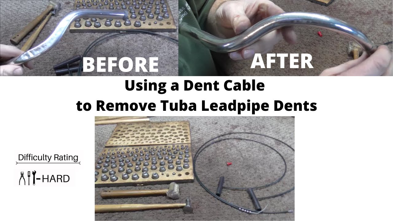 Using a Dent Cable to Remove Dents On a Tuba Leadpipe