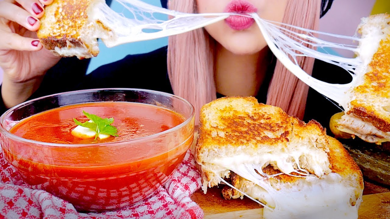 ASMR CHEESY GRILLED CHEESE SANDWICH | Crunchy Eating Sounds | No Talking 먹방