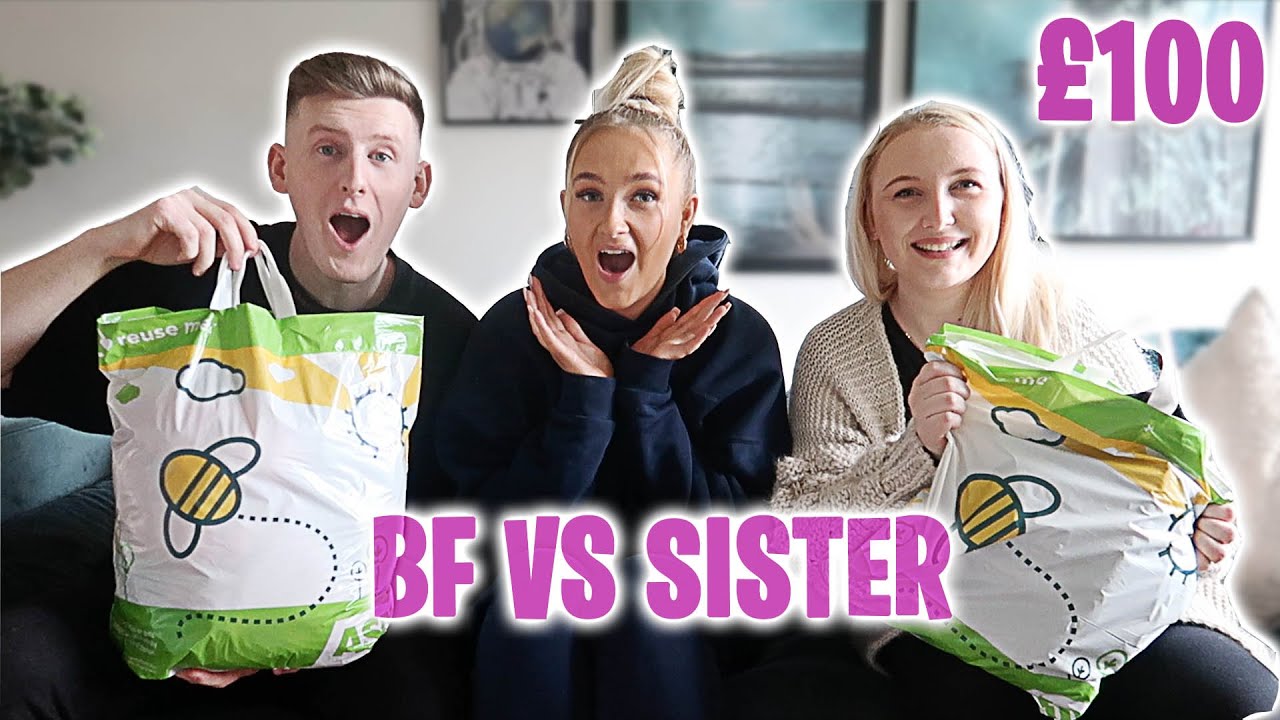 £100 BOYFRIEND VS SISTER OUTFIT CHALLENGE!!
