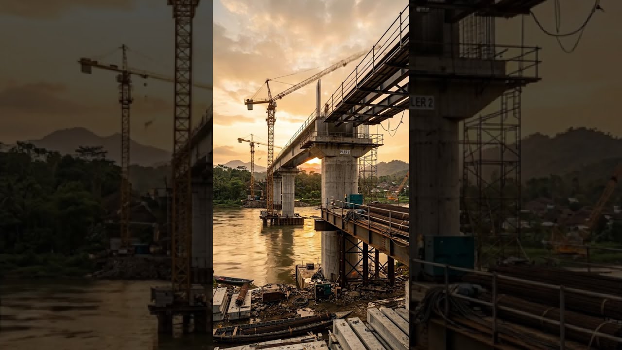 Budowa mostu nad rzeką | Poklatkowy film Pier 2 🌉🏗️ #poklatkowy #budowa #most
