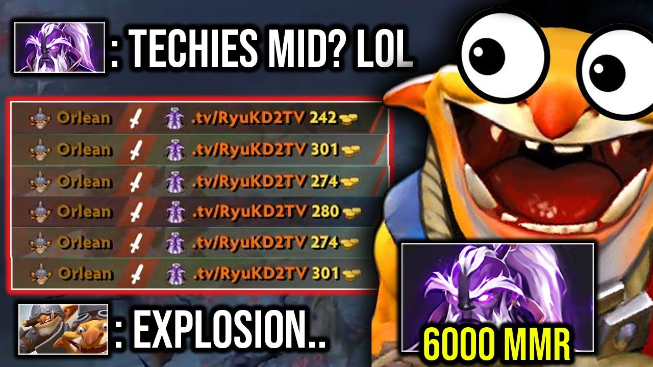 Techies 1v1 vs Void Spirit 7.28  - OMG Nonstop Delete 6000 MMR