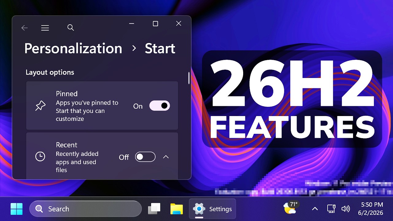 Включите новые функции Windows 11 26H2 &mdash; новое меню &laquo;Пуск&raquo;, новые диалоговые окна проводника и но...