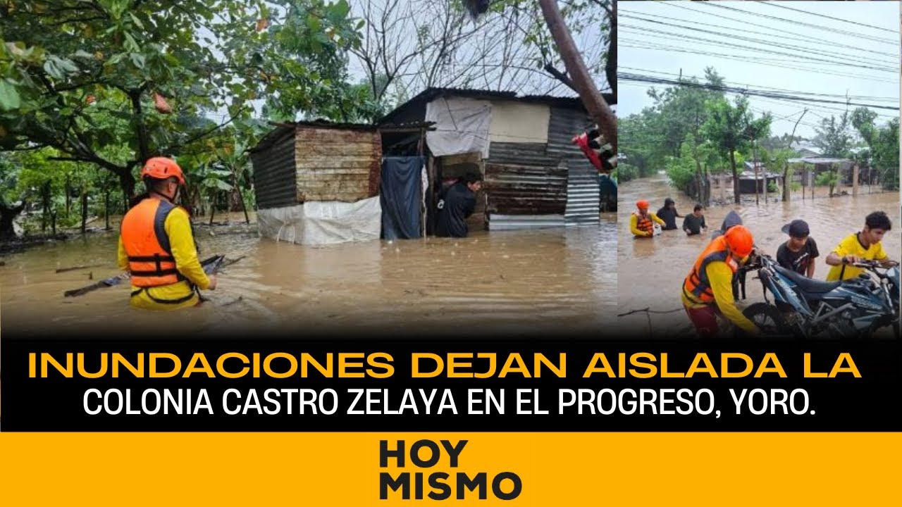 Inundaciones dejan aislada la colonia Castro Zelaya en El Progreso, Yoro.
