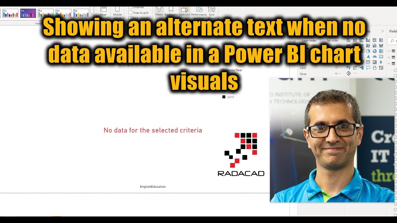 Showing an alternate text when no data available in a Power BI chart visuals