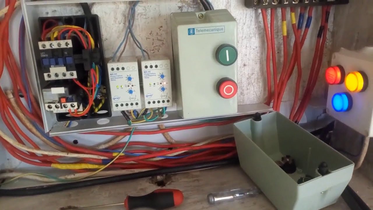 Electrical installations for a gas station with MK-05 phase failure, DOL switches for motor controls
