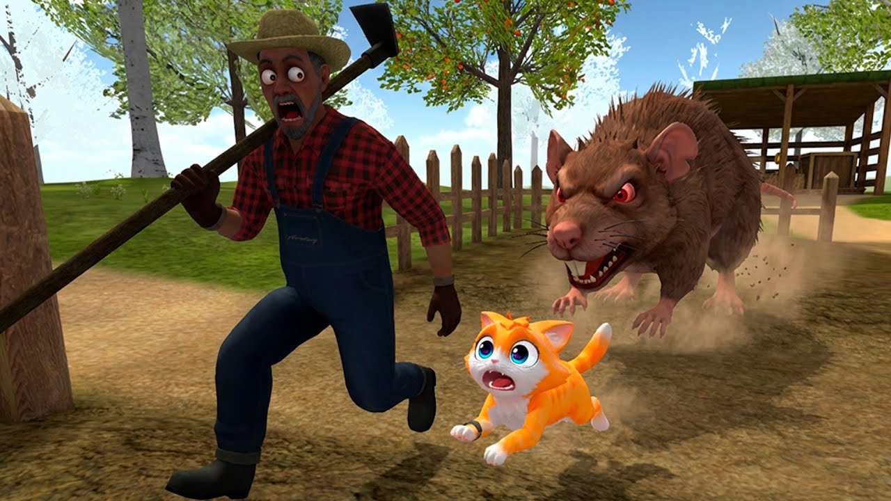 GATINHO ENFRENTOU UM RATO GIGANTE
