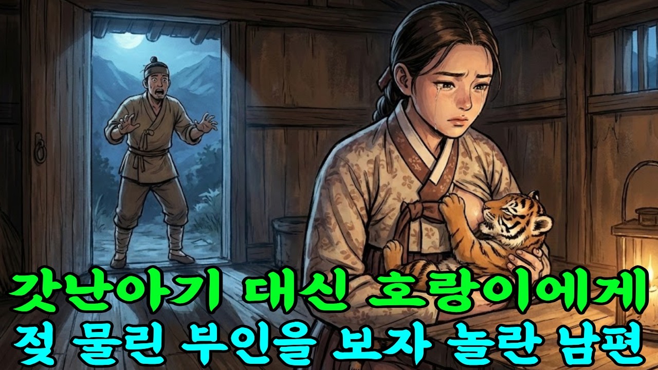 [야담] 갓난아기 대신 호랑이에게 젖 물린 부인을 보자 놀란 남편 |야담|만담|전설|옛날이야기|사연
