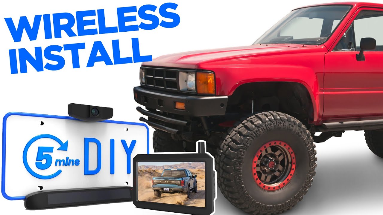 AUTOVOX Solar Wireless Backup Camera Install/Review on 1985 Toyota Pickup/Hilux