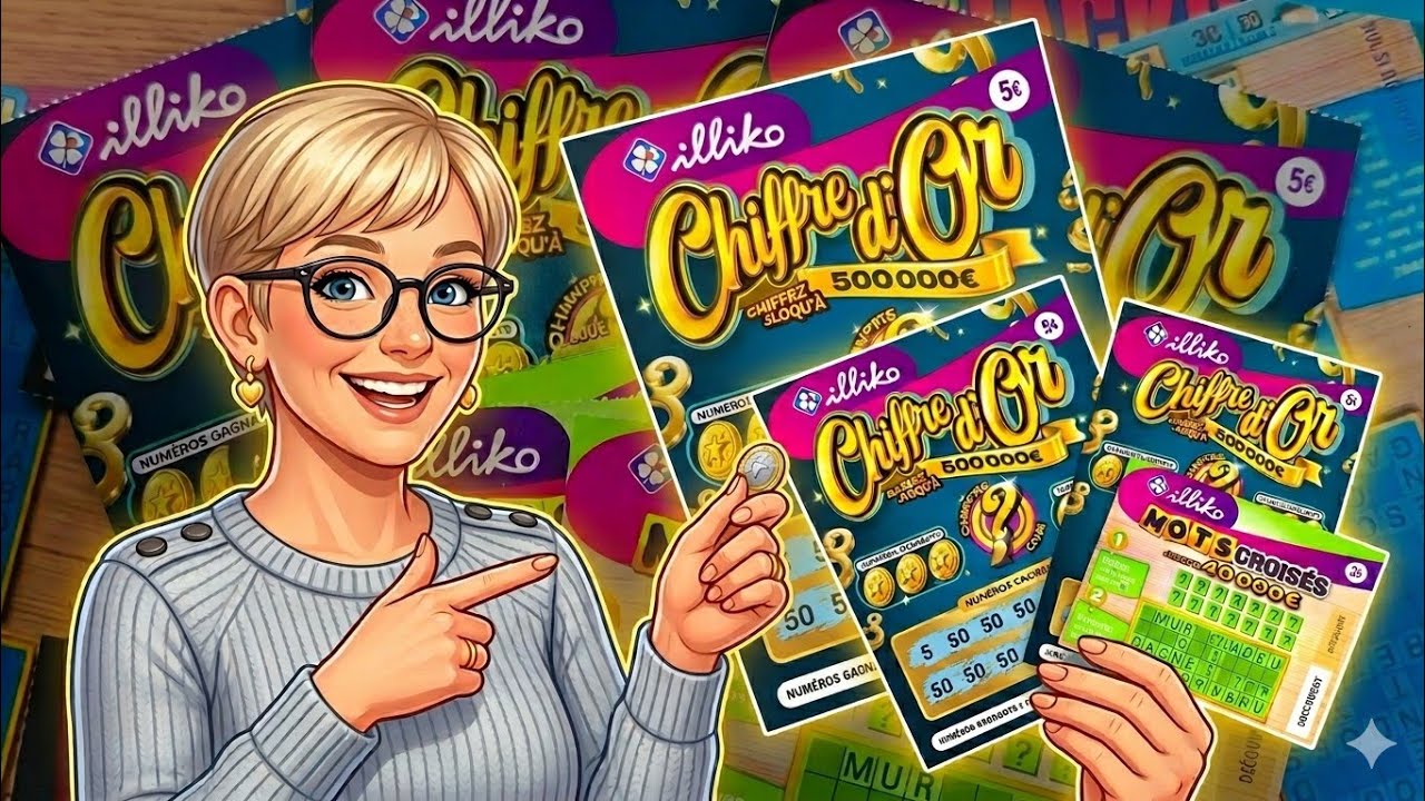 Grattage fdj Chiffre d'or vs mots croisés 🍀🍀 et un beau Ticket 🤯🍀