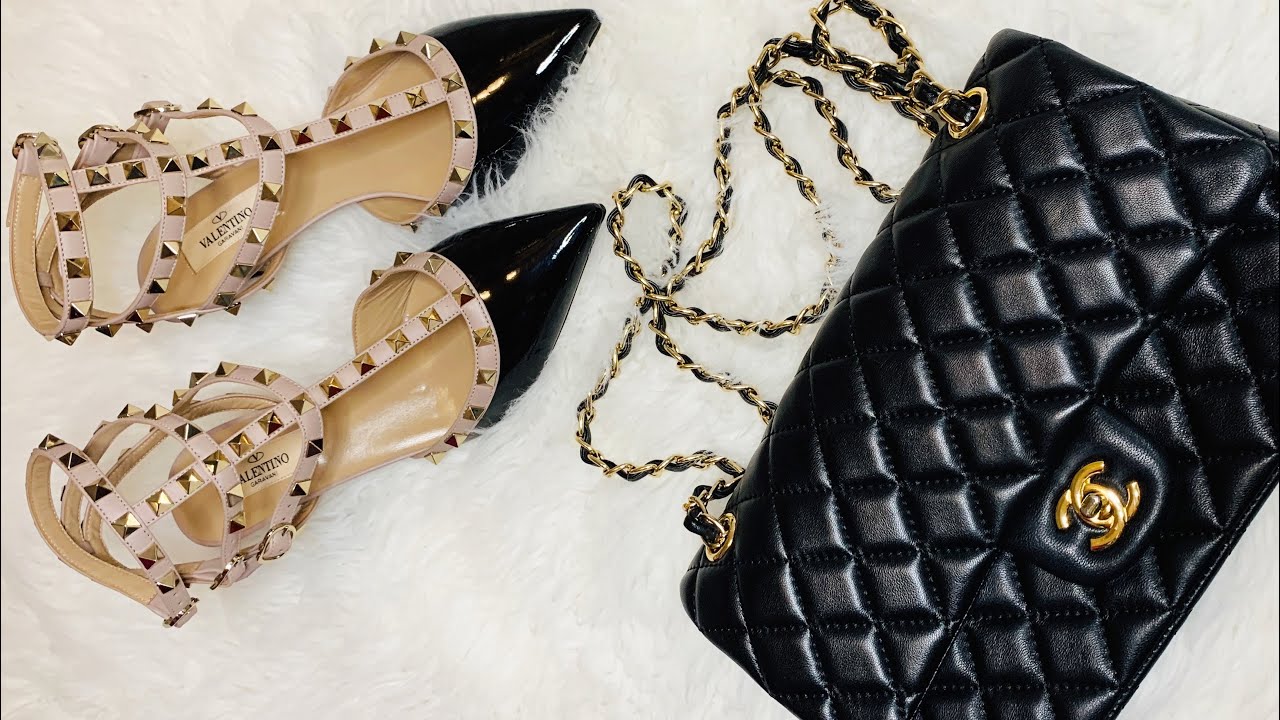 VALENTINO ROCKSTUD CAGED PUMP *65MM BLACK UNBOXING