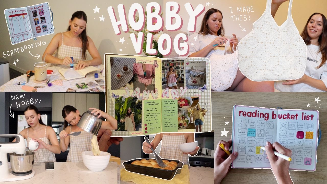 cosy hobby vlog 📖✨🎨 book journal, crochet, scrapbooking, packages + starting new hobbies!