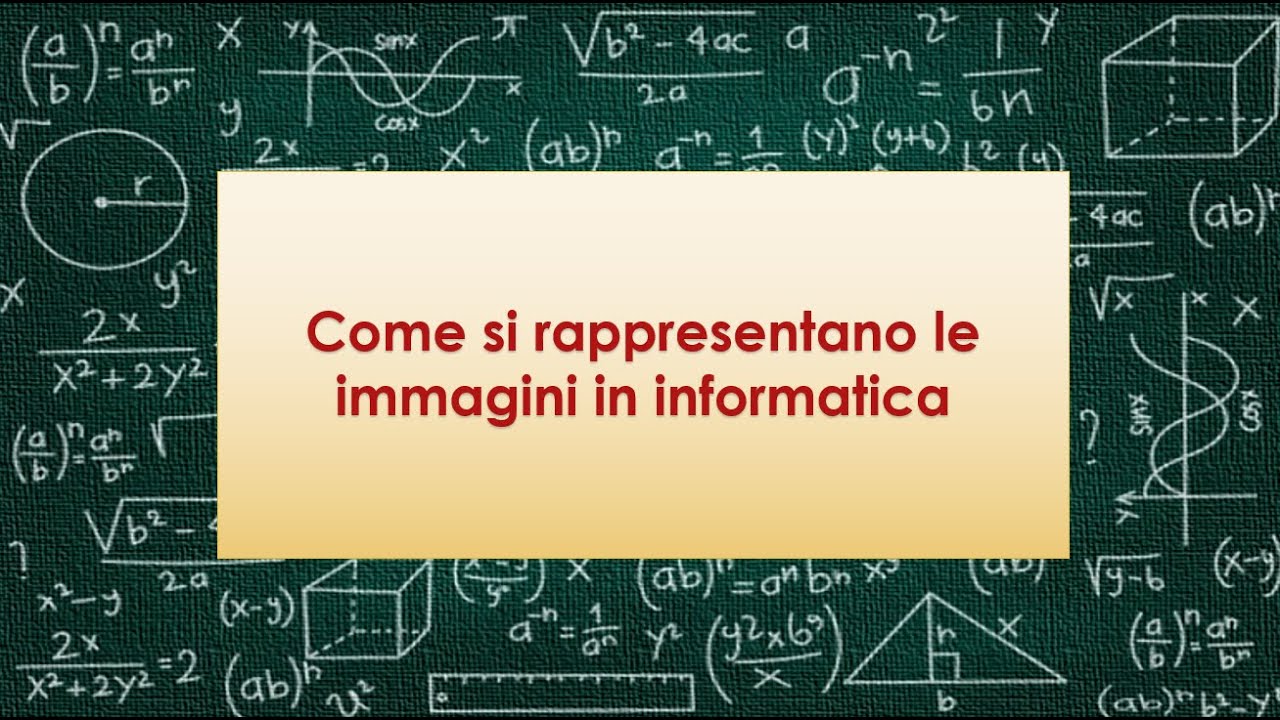 Come si rappresentano le immagini in informatica