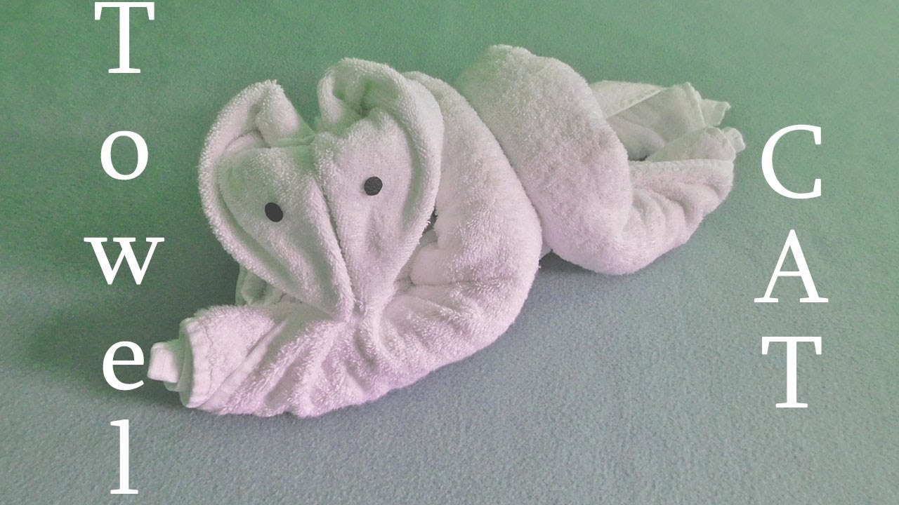 How to Make Towel Cat | Towel Animal | Towel Folding | Towel Art | Towel Origami | Towel Design |