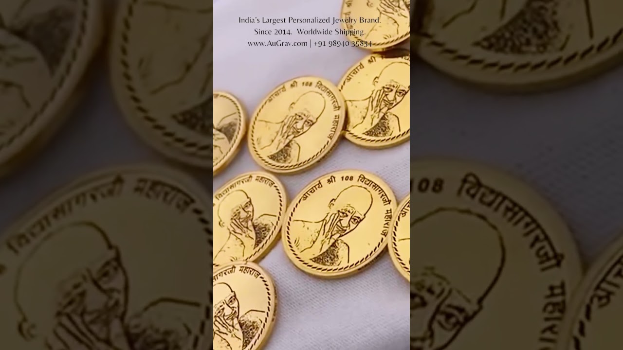 916   5Grams Coin  Custom photo engraved coins in gold madee for truly memorable return gifts